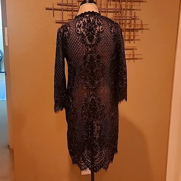 NWOT Isaac Mizrahi Lace Duster Black Sz XXS - Picture 7 of 12